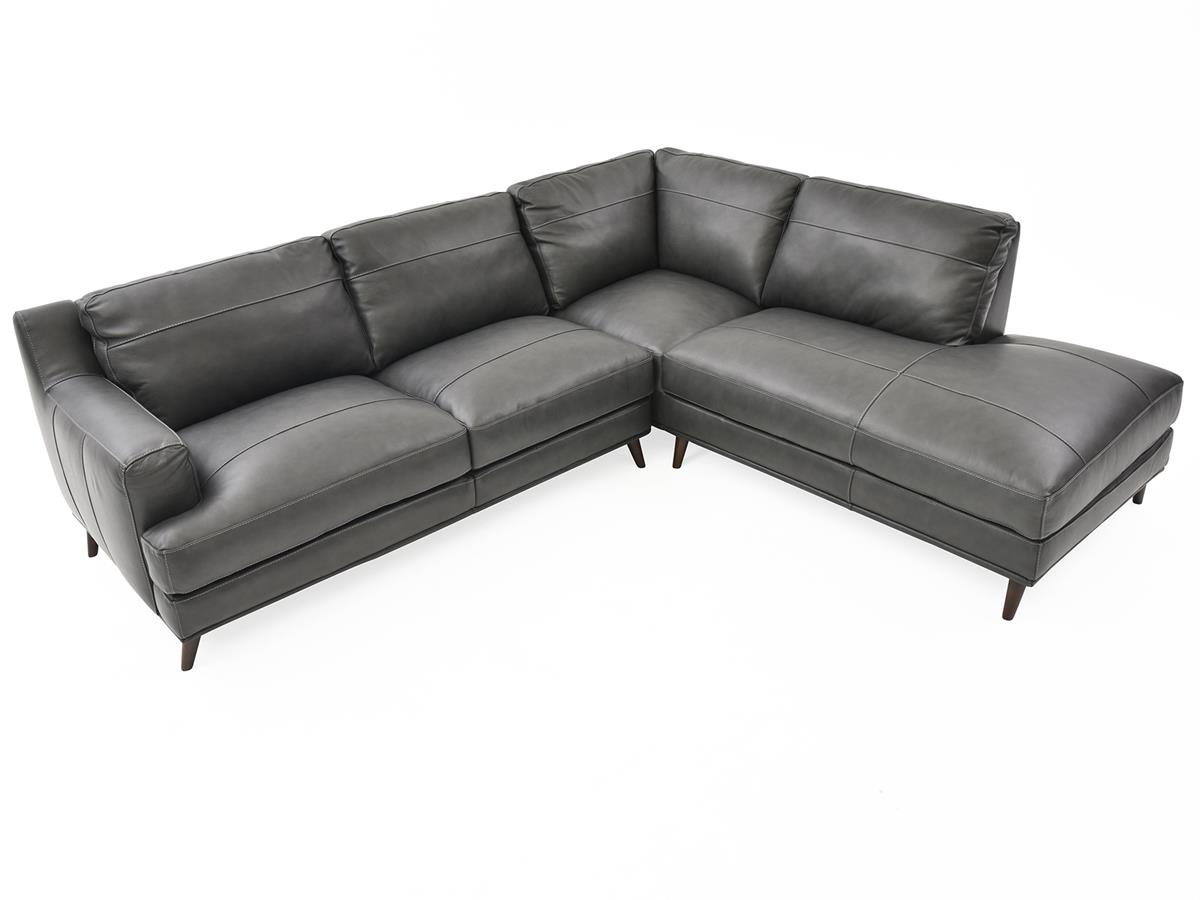 Caruso Top-Grain Leather Two-Piece Sectional